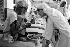 St. Teresa and the poor in Calcutta, India in October, 1979.