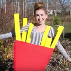 Woman dressed as french fries